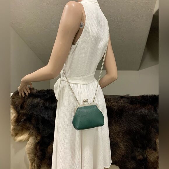 Handmade Genuine Premium Pebble Leather Kisslock Clutch/Wristlet/Evening Bag - Picture 8 of 15